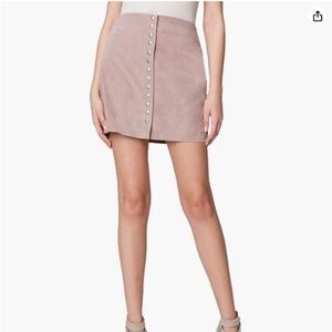 NWT BLANK NYC Leather Suede Snap Mini Skirt Make Me Blush Size 30